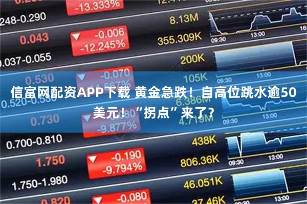 信富网配资APP下载 黄金急跌！自高位跳水逾50美元！“拐点”来了？